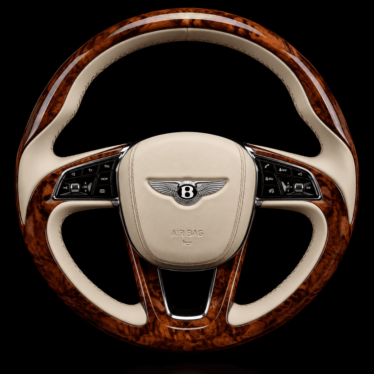 Bentley Continental GT Book-Matched Burl Steering Wheel