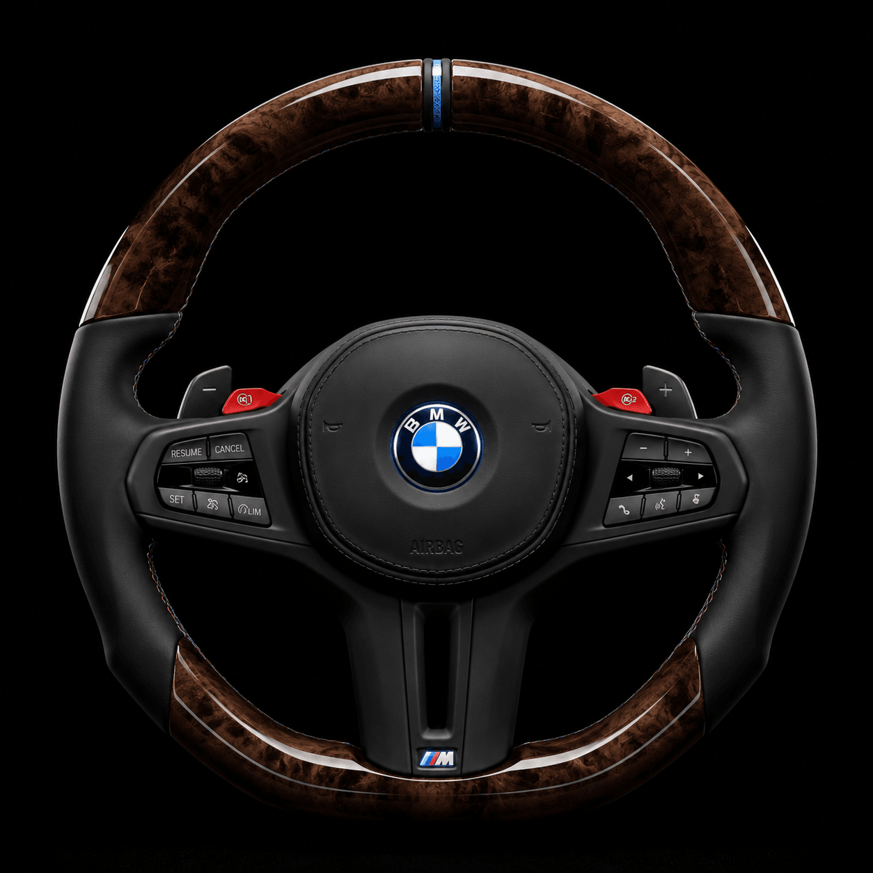 BMW X5 G05 Walnut & Leather Combination Steering Wheel
