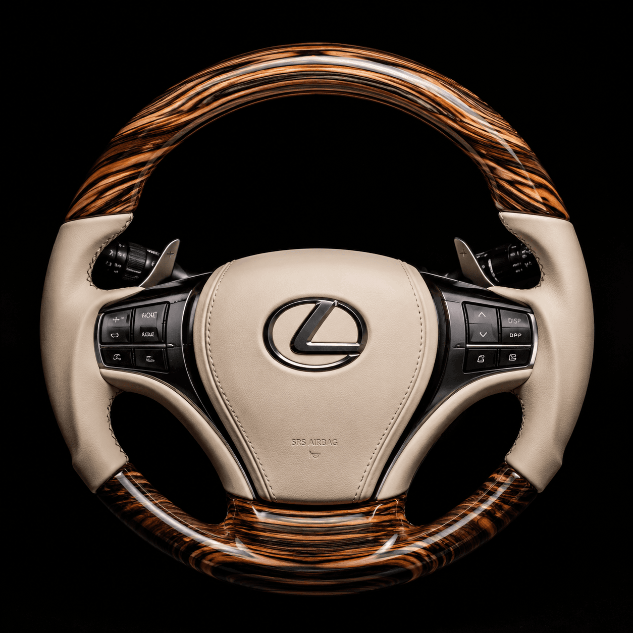 Lexus LS 500 Layered-Grain Solid Wood Steering Wheel