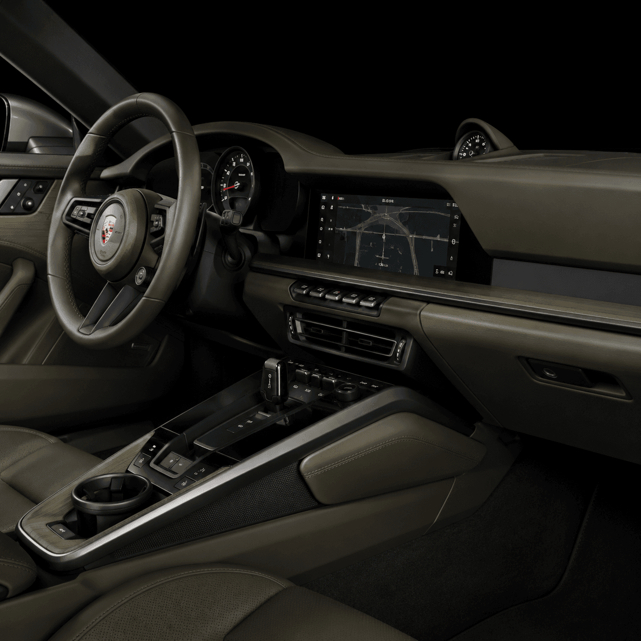 Porsche 911 (992) Olive Ash Dash & Console Trim